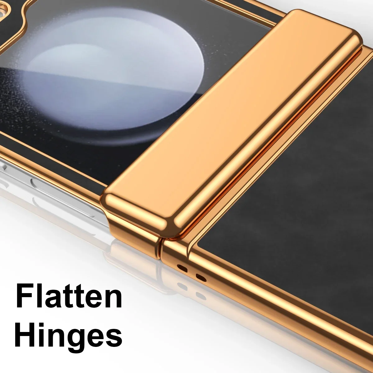 Elegant Leather Folding Phone Case with Shockproof Shell Protection