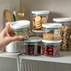 Household Kitchen Grocery Tea High Borosilicate Glass Plastic Lid Sealed Storage Jar 6