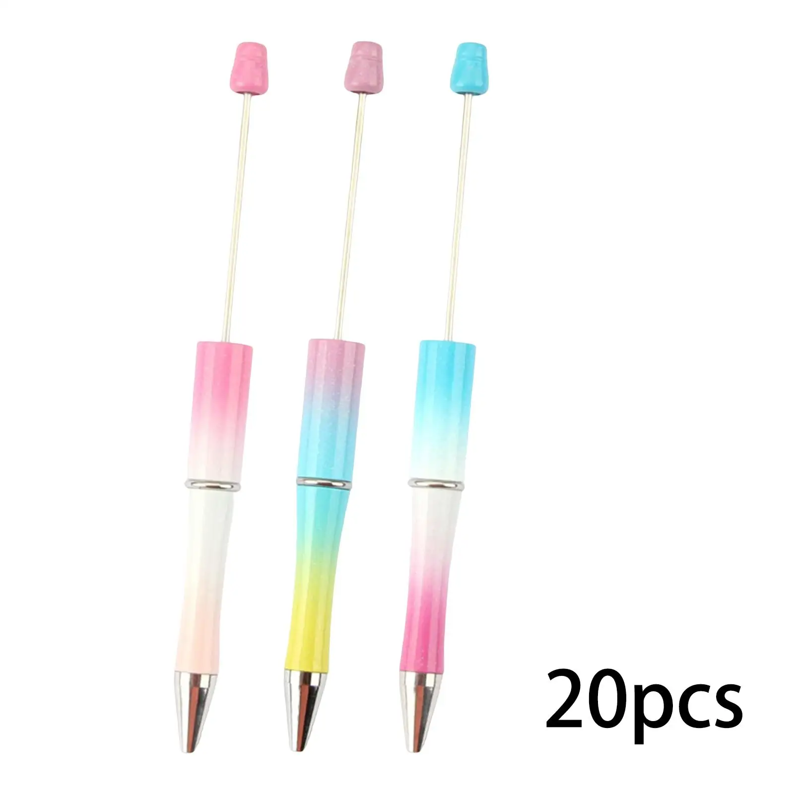 

Beadable Pens Kit Ball Pen Printable Assorted Bead Pens Ballpoint Pen for Exam Spare Stationery Classroom Writing Students Gifts