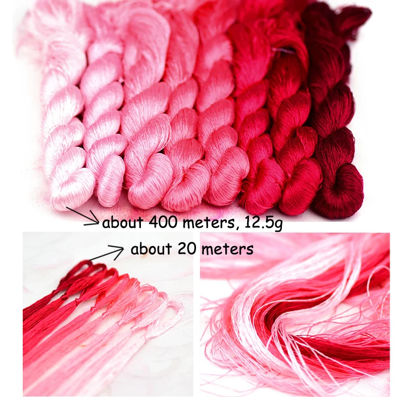 100% Mulberry Silk Embroidery Thread Floss Yarn Artisan Threads Brown Copper Coffee Mahogany Tan 02 06 94 95 96 97 98 102 103