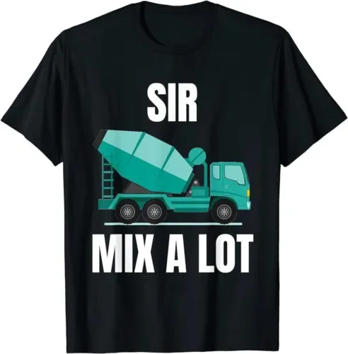 Divertente Betoniera Cemento Camion Conducente T Shirt Maniche Lunghe O Corte