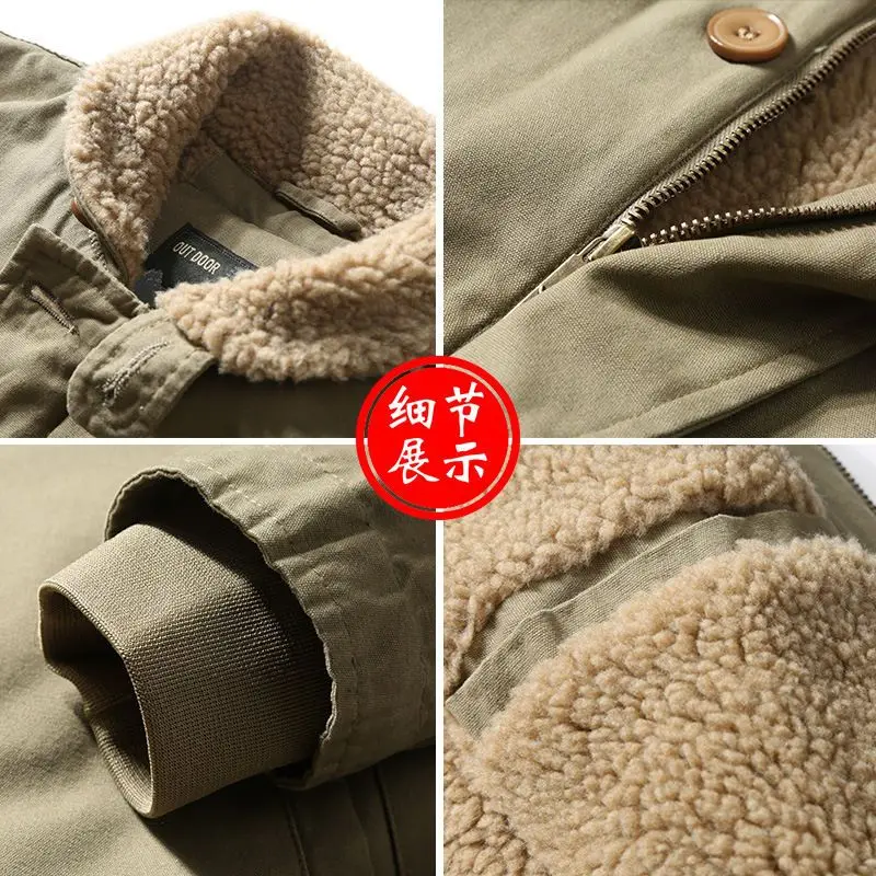 Winter Men Cotton Jacket Fleece Coat Bomber Jacket Thick Warm Military Windbreaker Brand Men's Clothing Parkas Pocket Outerwear