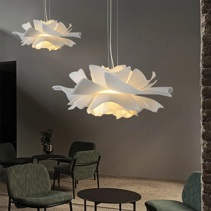 Bloemvorm Kroonluchter Wit Acryl Hanglamp Nordic Led Plafond Hanglamp Voor Woonkamer Slaapkamer Eetkamer Keuken