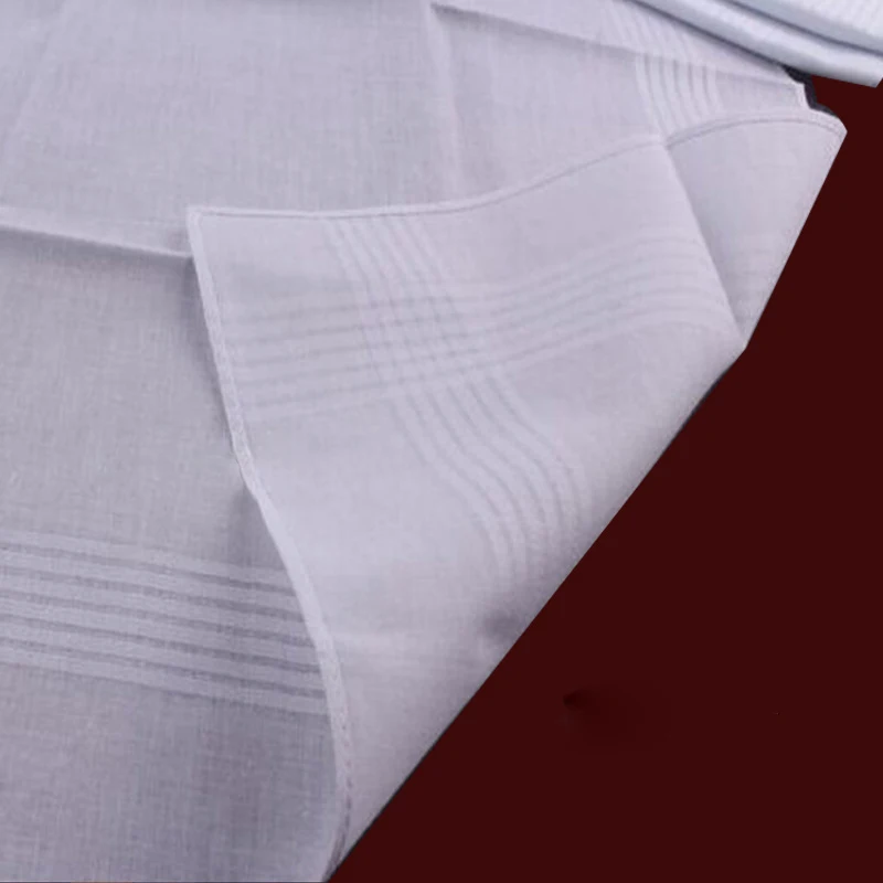 DHL200pcs Handkerchief Men Children Cotton White Patchwork Striped Square Absorbent Towel