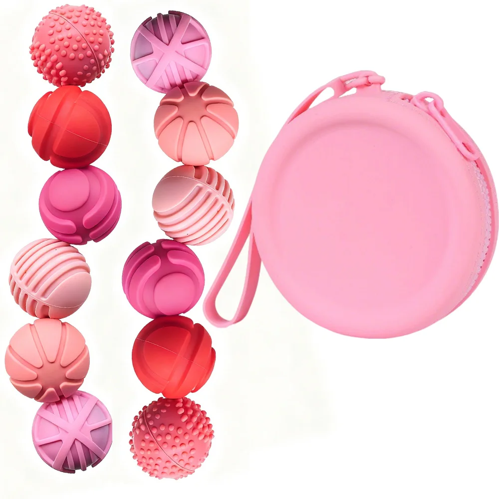 6pcs/12pcs Silicone Sensory Magnetic Balls Unique Elastic Decompression Toys for Soft Massage And Training