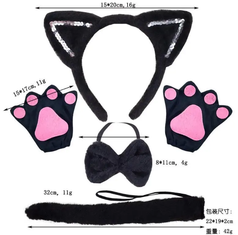 Cartoon Plüsch Kuh Ohren Horn Stirnband mit kleinen Glocken Band Schleife Anime Lolita Haar Hoop Kawaii Tier Party Cosplay Kostüm Mädchen – Detail 11