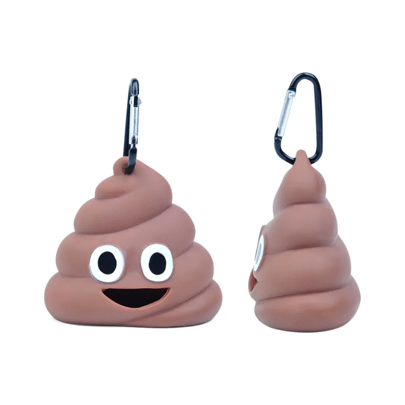 Stool-Shaped Silicone Pet Garbage Bag Dispenser 1pc dog poop bag dispenser
