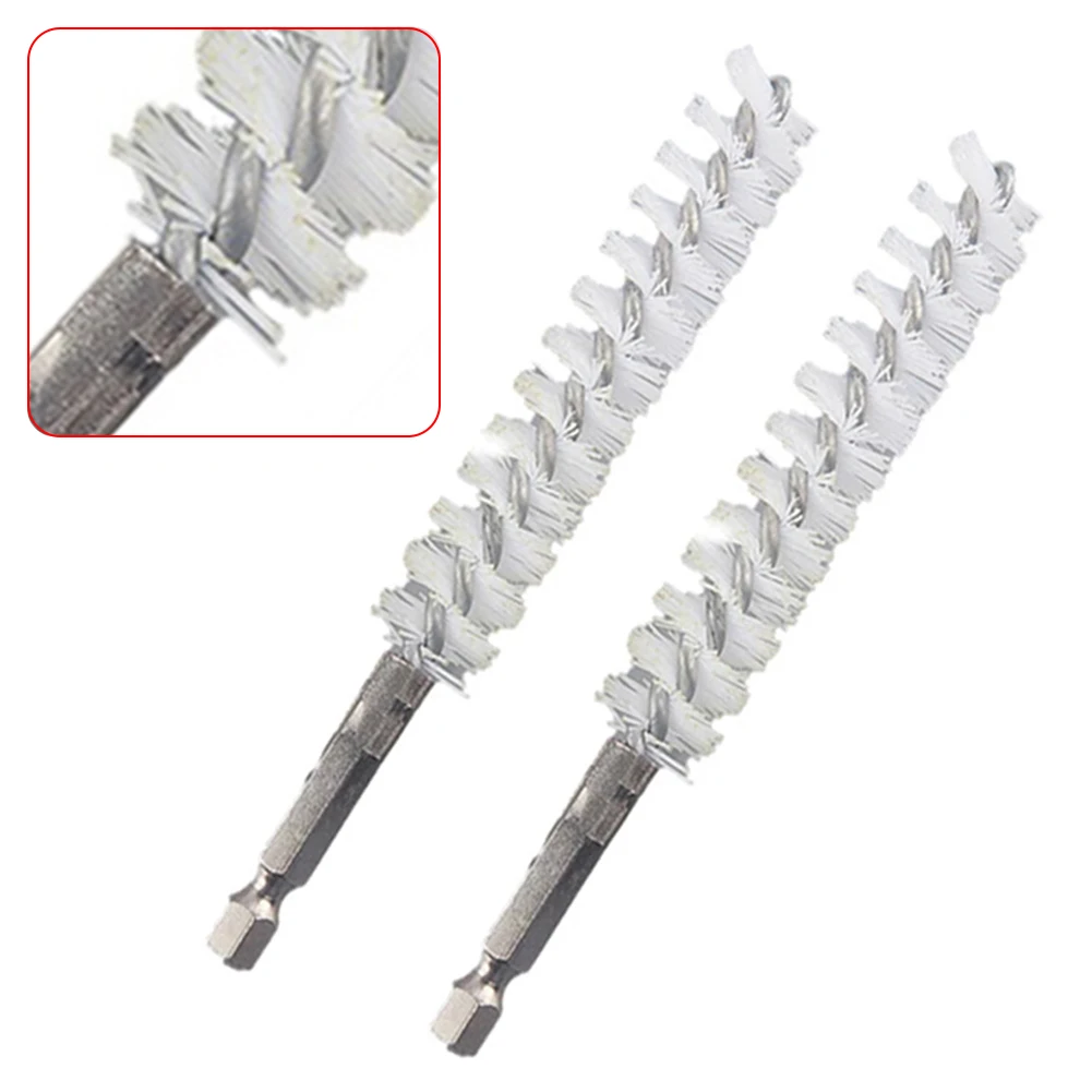 2pcs 15mm nylon drill brushes tube cleaning brushes 1 4inch hex shank