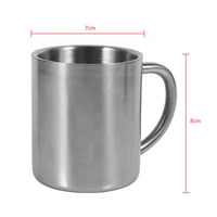 Tasse à café portable en acier inoxydable à double paroi, gobelet de camping de voyage, carafe à café, lait de thé, tasses à eau de bureau standard, 220ml 6