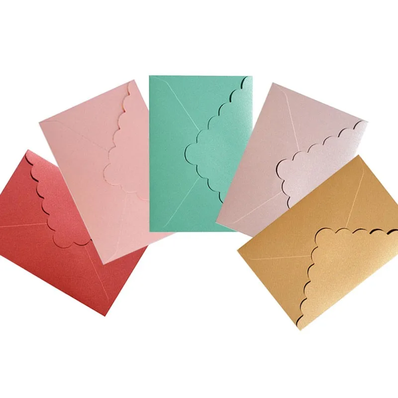 10Pcs Gift Window Envelope Letter Wavy Pearly Triangle Wedding Invitations Stationary Party ceremony gift 11*16cm 20pcs lot 90 60mm mini candy color fashion window paper envelope for party wedding letter invitation greeting cards letter cover