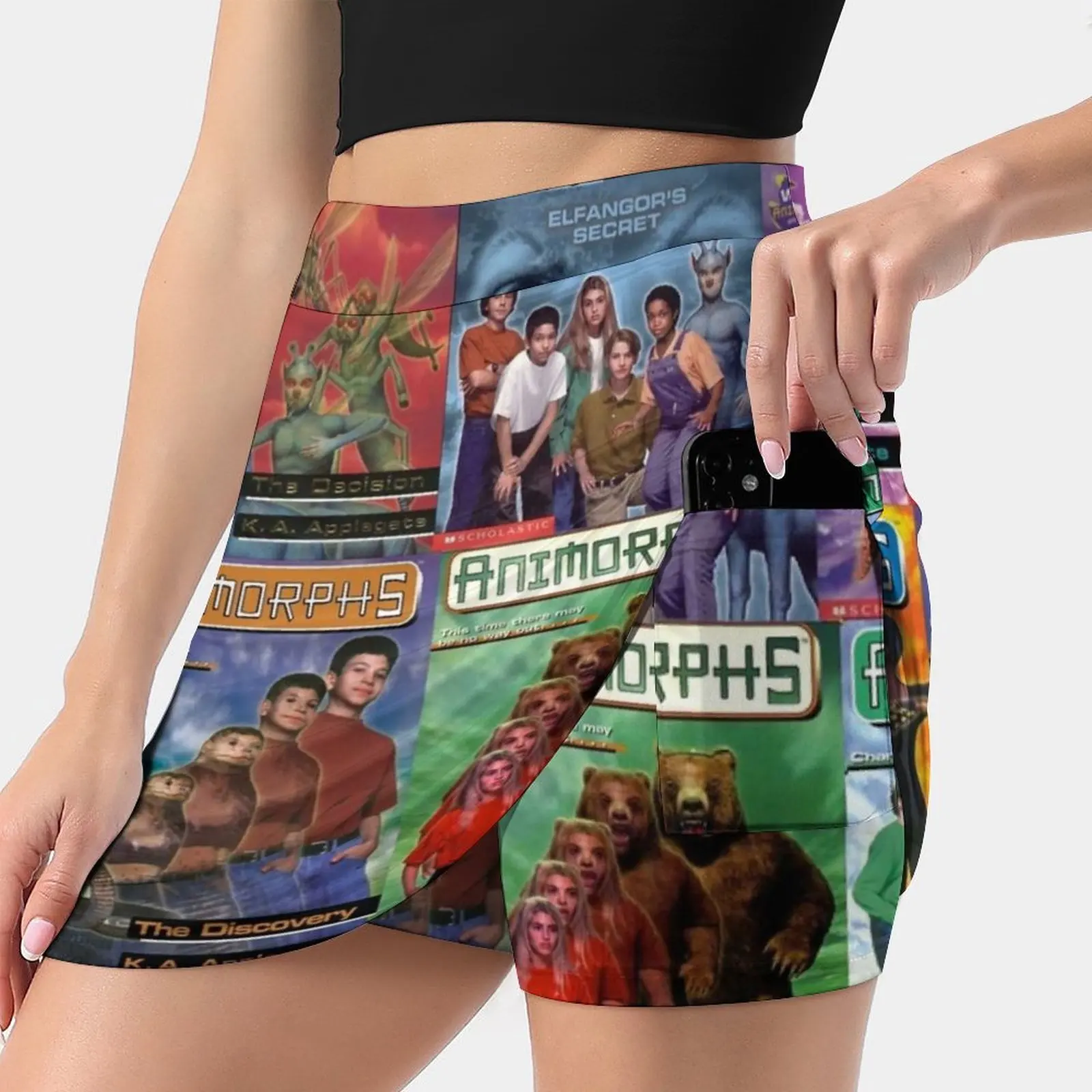 

Animorphs Book Covers Women's skirt Mini Skirts A Line Skirt With Hide Pocket Animorphs 90S Book Covers Tiled Meowfresh