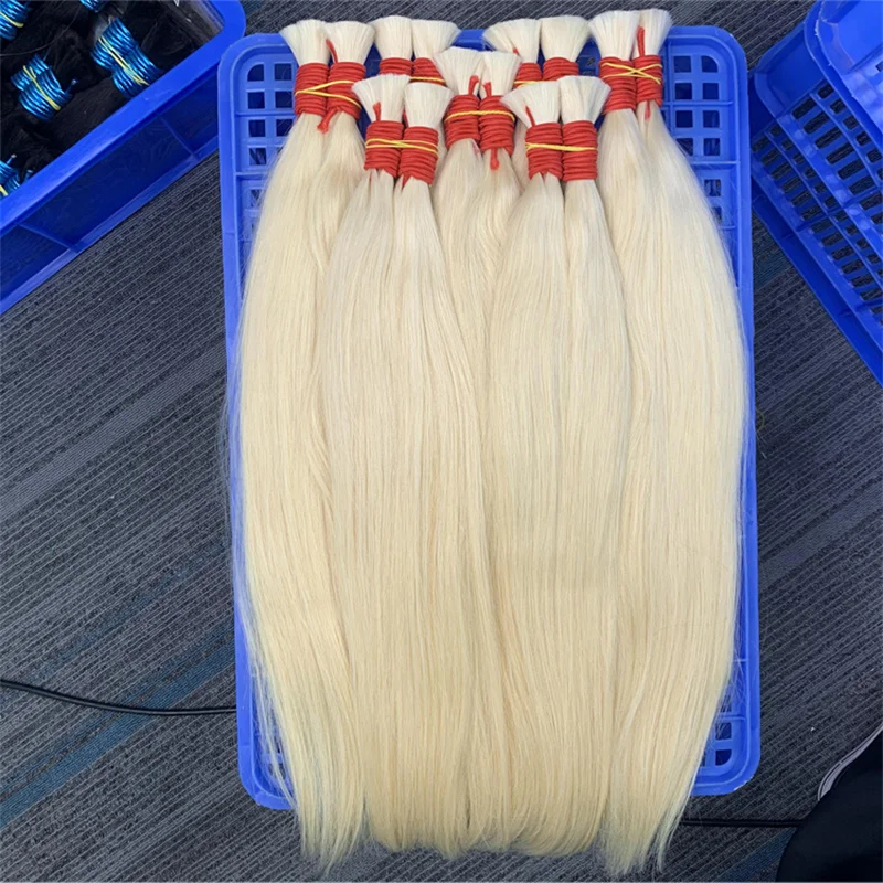 Natural Deep Black Brown Color Cabelo Loiro Vietnamita Blonde Color Hair Bulk 613 Human Hair Bundles Extensions