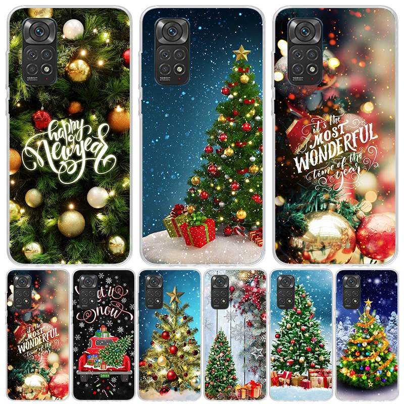 Merry Christmas Tree Snow Phone Case Per Xiaomi Redmi Note 12 10 10S 11 11S 11T 9 9S 8 8T 7 9T 11E Pro 5G 7 Plus Fashion Cover