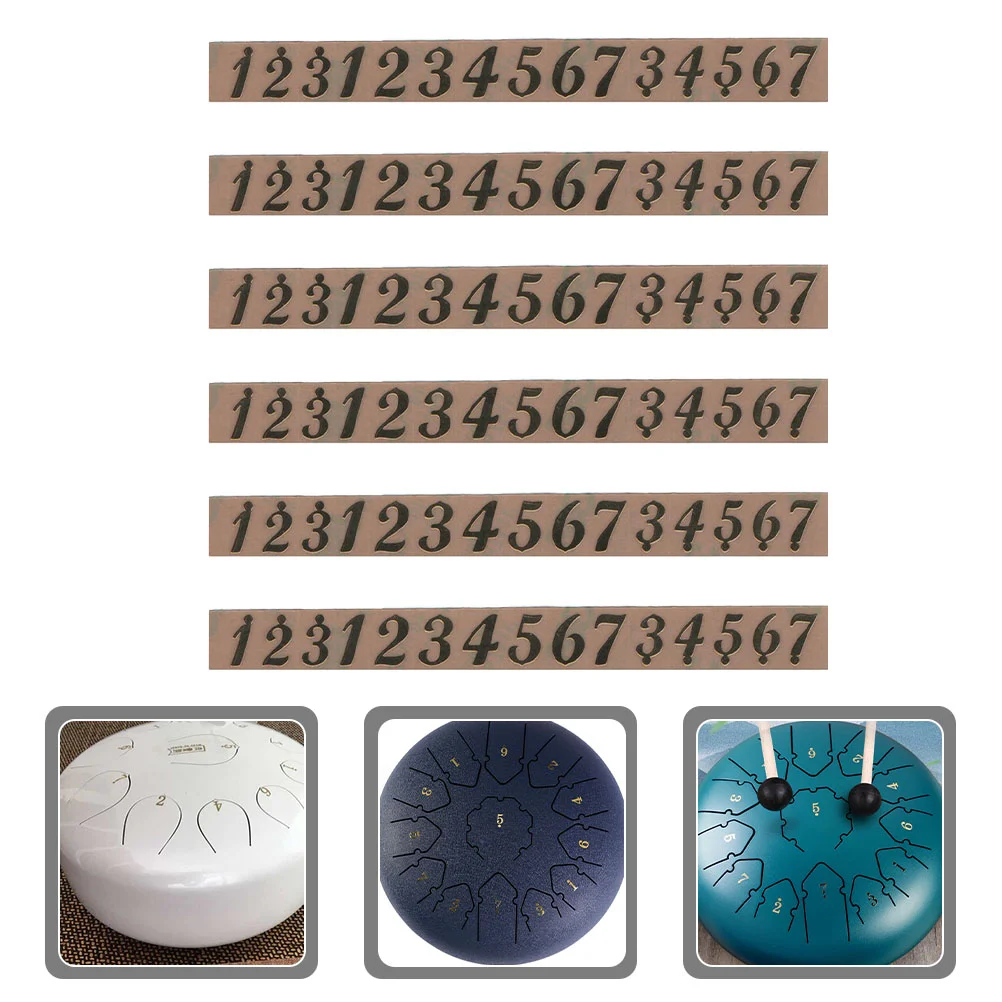 

6 Sheets of Tongue Drum Scale Sticker Tongue Drum Note Sticker Tongue Drum Accessory