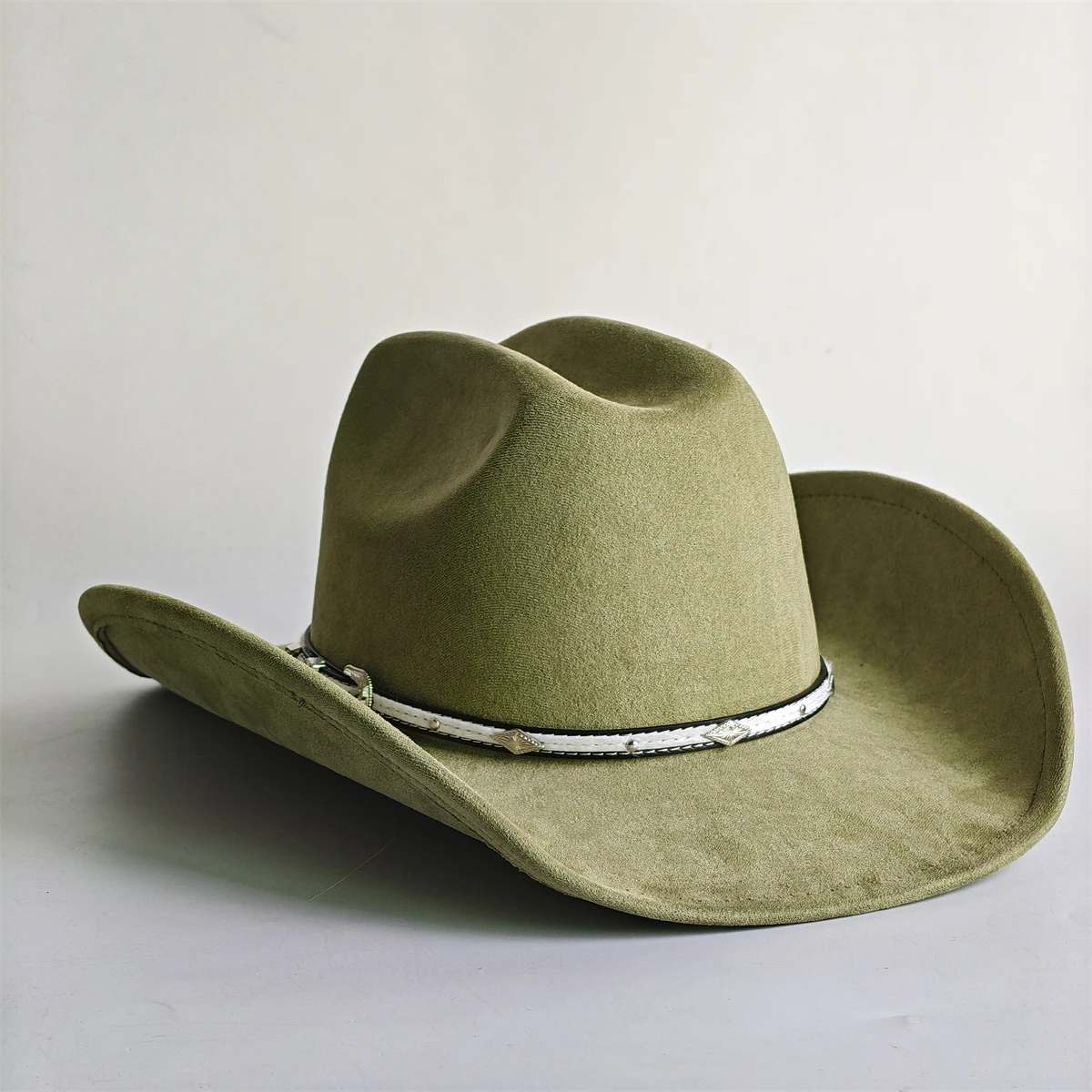 Winter Cowgirl Cowboy Vegan Wildleder Hut Filz Fedora Hut für Frauen Männer Klassische Modische All-match Hut sombrero vaquero – Detail 13