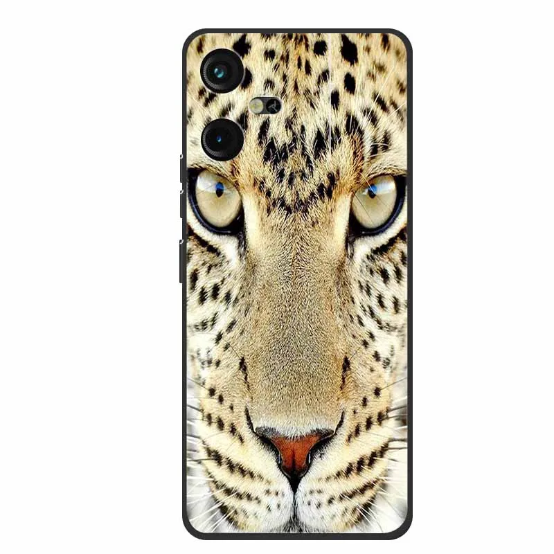Luxury Soft Silicone TPU Phone Back Cover with Animal Wolf Design