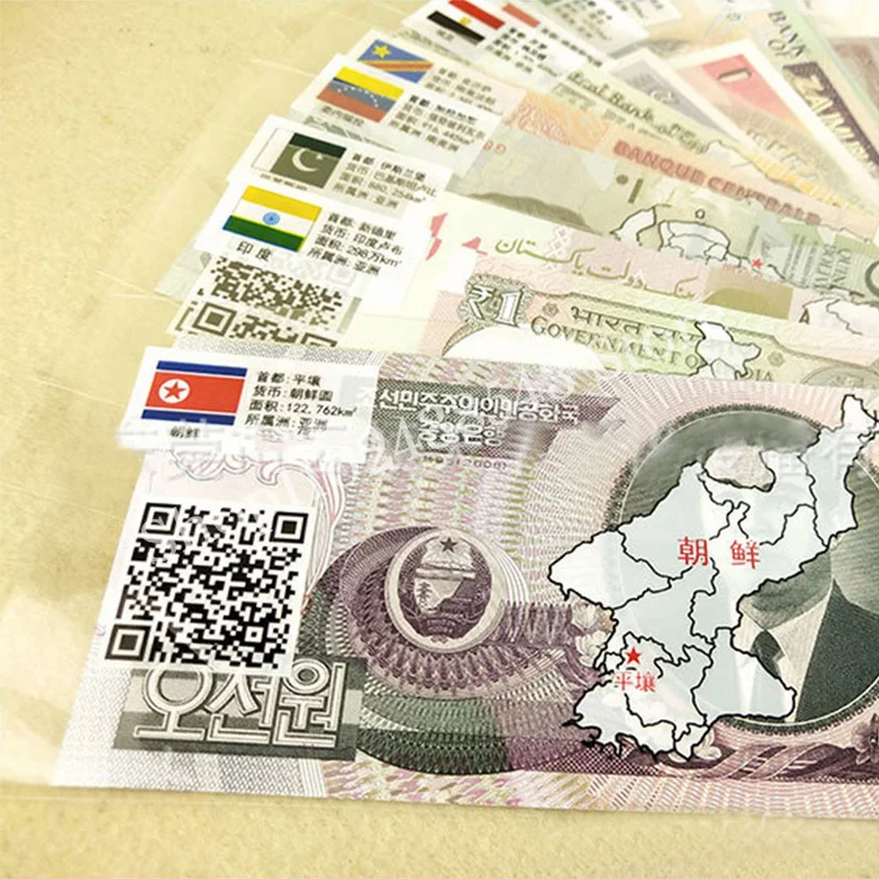 52Pcs Notes from 28 Countries UNC Real Original Banknotes Note with Red Bag Envelope World Note Gift Collection Original Notes world original notes