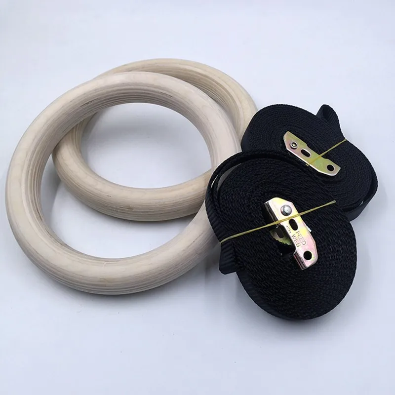 Gymnastics Rings 1pair/lot 1.1" Portable home fitness Gym crossfit strength training gymnastic rings