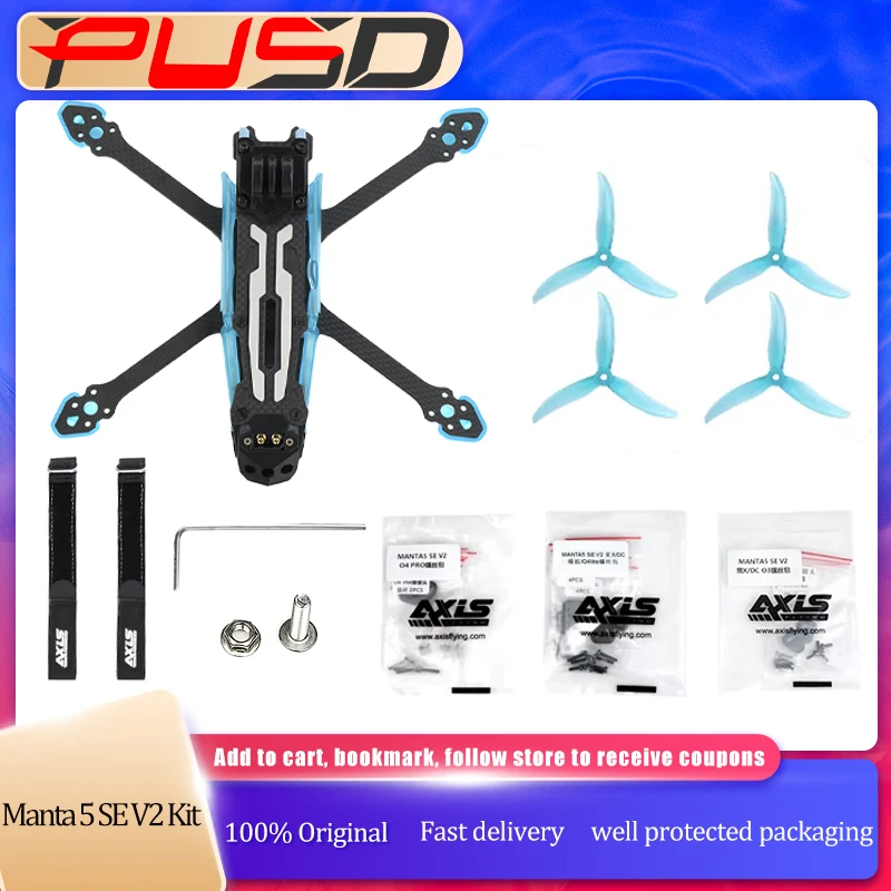 Рамка Axisflying Manta 5 SE V2 FPV X DJI O4 для 5-дюймового фристайл-кинематографического дрона, комплект рамок своими руками thumbnail 2