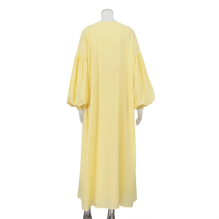 Loose 2 Piece-Set Long Dress Cover up Clothes For Women Casual V-Neck Solid High Waist Beach Holiday Maxi Dress Outfits
