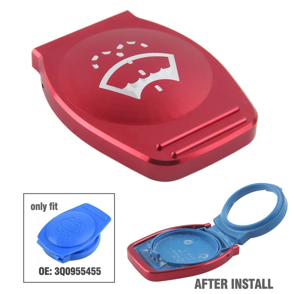 Aluminum Windshield Wiper Washer Cap Fluid Reservoir Cap Protector For Vw Audi Porsche 3Q0955455 18G955455A windshield washer cap protector