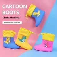 New Cartoon Dinosaur Waterproof Baby Rain Boots Cotton Filled Shoes For Boys And Girls Nursery Children's Footwear