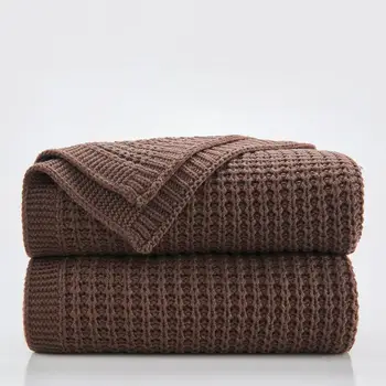 Soft Chunky Cable Knit Throw Blanket Reversible Fisherman Rib Stitch Cozy Couch Blanket Indoor Outdoor Skin Friendly Durable 2