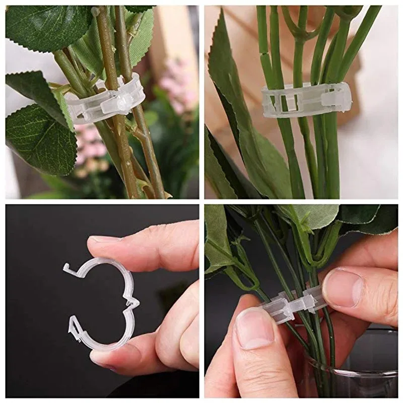 재사용 가능한 25mm 플라스틱 식물 지지 클립, 식물 걸이식 덩굴, 정원 온실 야채, 토마토 클립, 50 개, 100 개