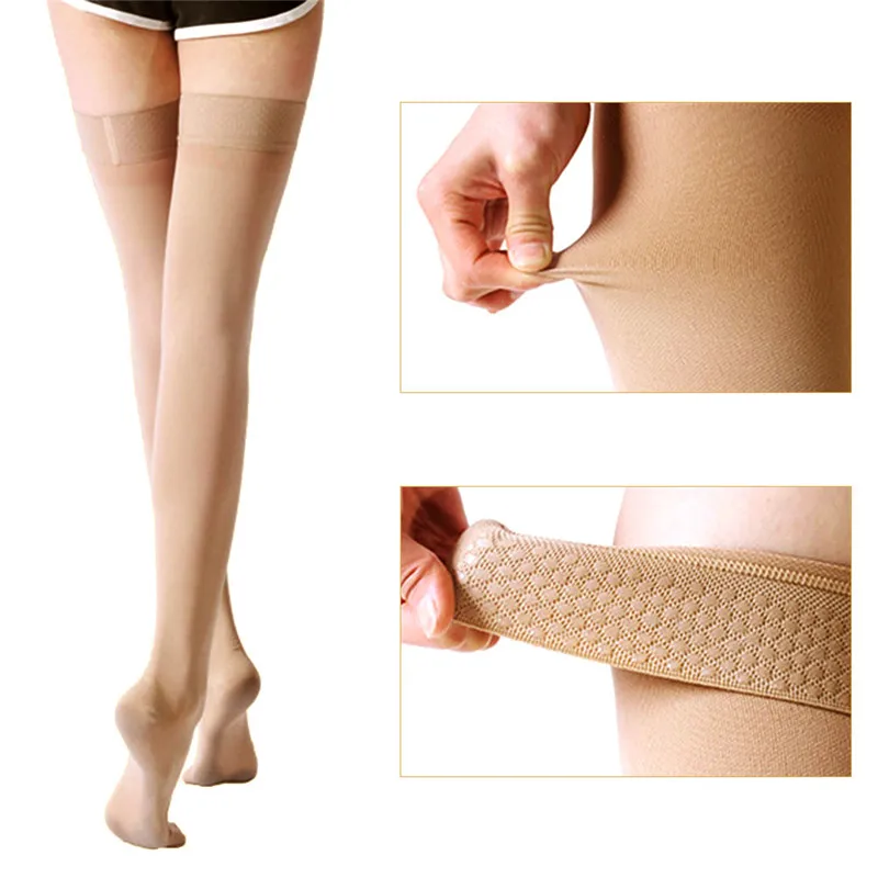 Compression Stockings Men Women Open Toe 20-30 mmHg Graduated Support Socks DVT Maternity Pregnancy Varicose Veins Shin Splints