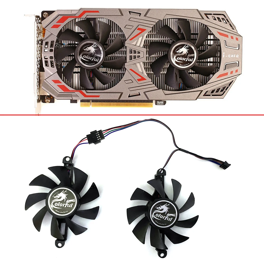 2 Pezzi 75Mm 12V 4Pin Gtx1050 Gtx1050 Ti Gpu Fan Per Ventole Di Raffreddamento Colorate Gtx 1050 Gtx 1050 Ti Smart Shark Gtx960 Gtx950 Gtx1060