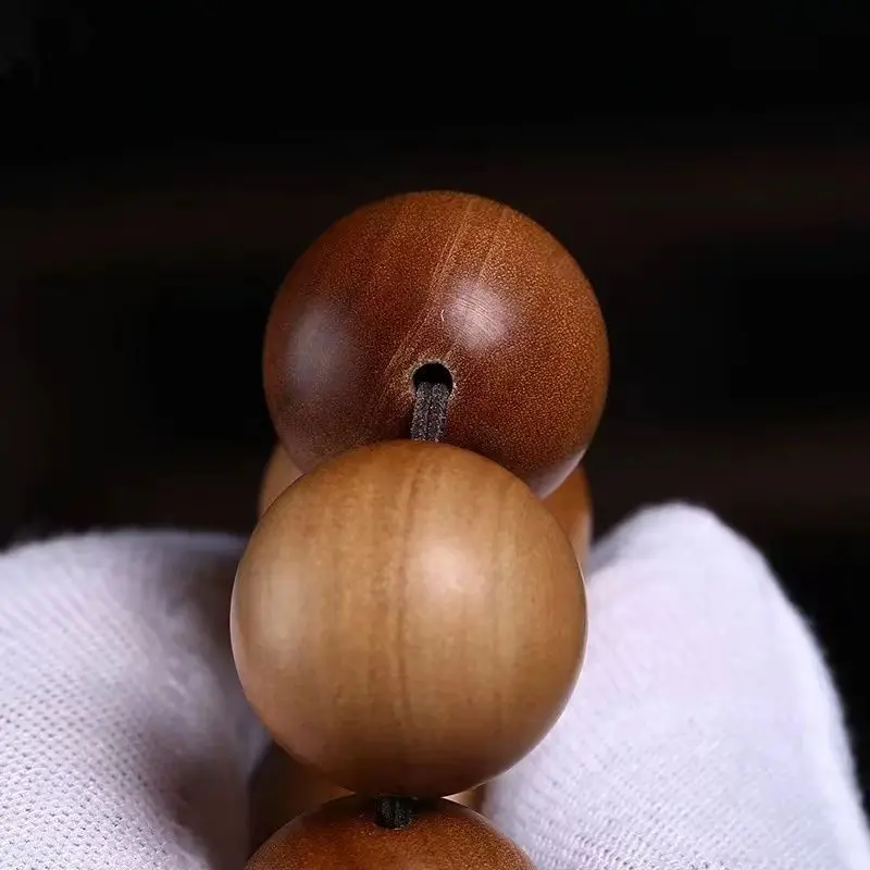 Pure India Laoshan Sandalwood 2.0 Beads Bracelet Submerged Type Old Materials 108 Pieces Rosary Bracelet Couple Style