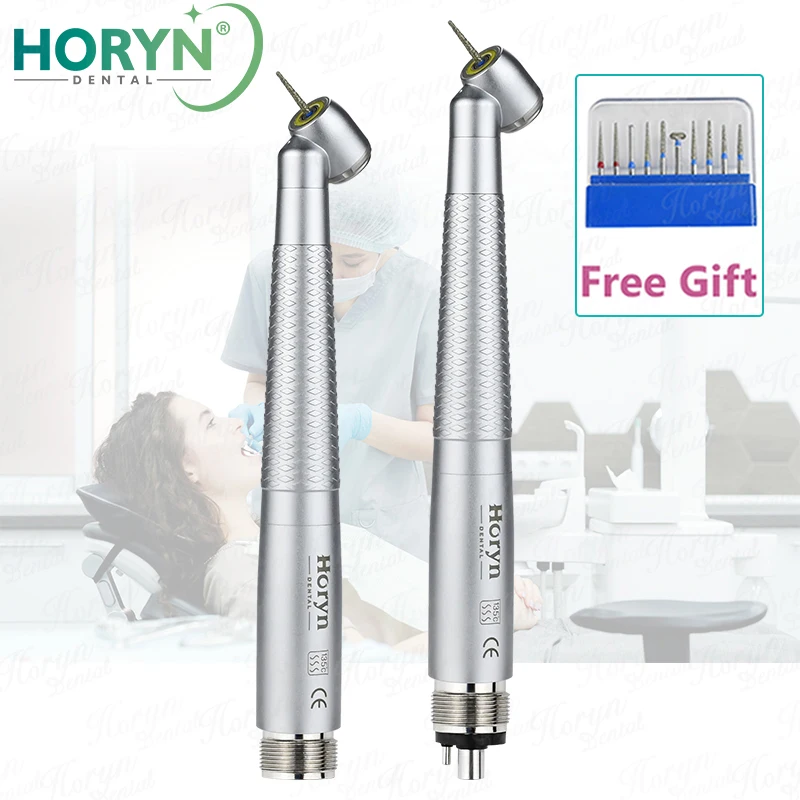 Dental 45 Grad Ringlicht Hochgeschwindigkeits-Turbinenhandstück mit E-Generator LED-Licht hinten 4/2 Loch