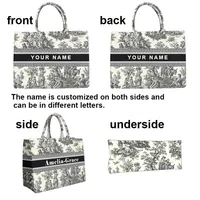 European And American Style Large Capacity Fashionable Printed Flower Handbag Customizable Letter Canvas Book Bag 5