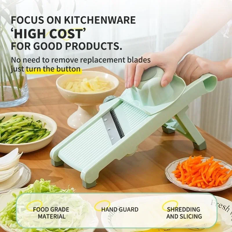 Kitchen Multi-function Vegetable Slicer Household Fruit and Vegetable Slicer Manual Adjustable Knob Lemon Potato Grater