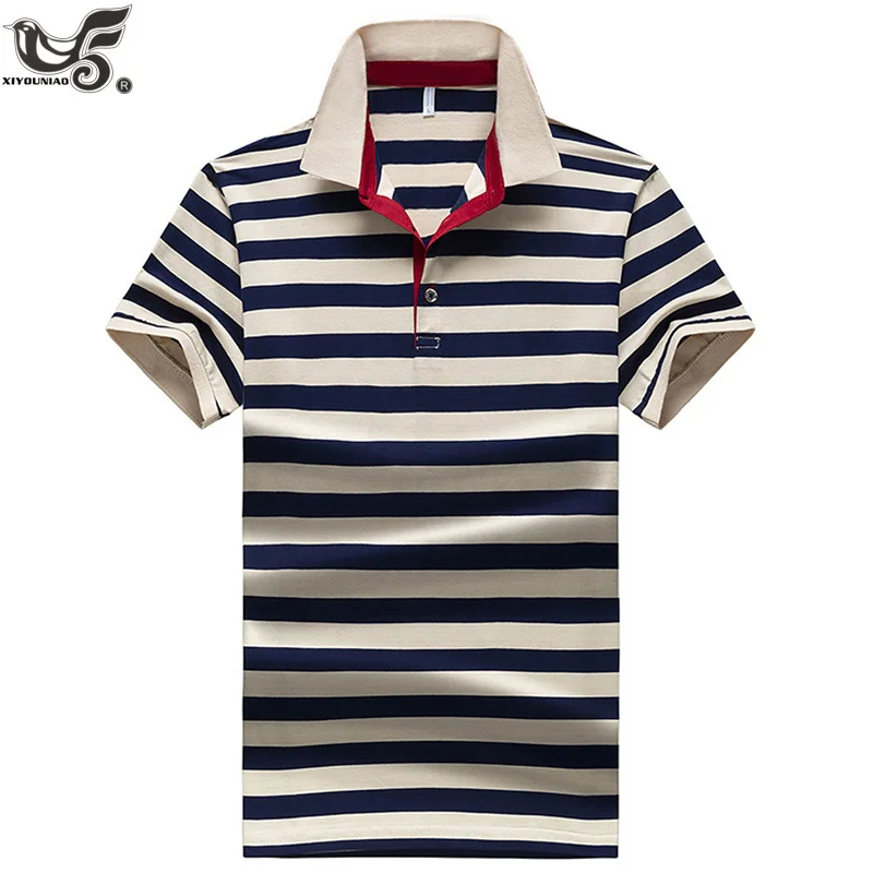 

summer 95% cotton Classic Striped Polo Shirt men Short Sleeve Camisas men's streetwear business casual polo homme Brand Clothing