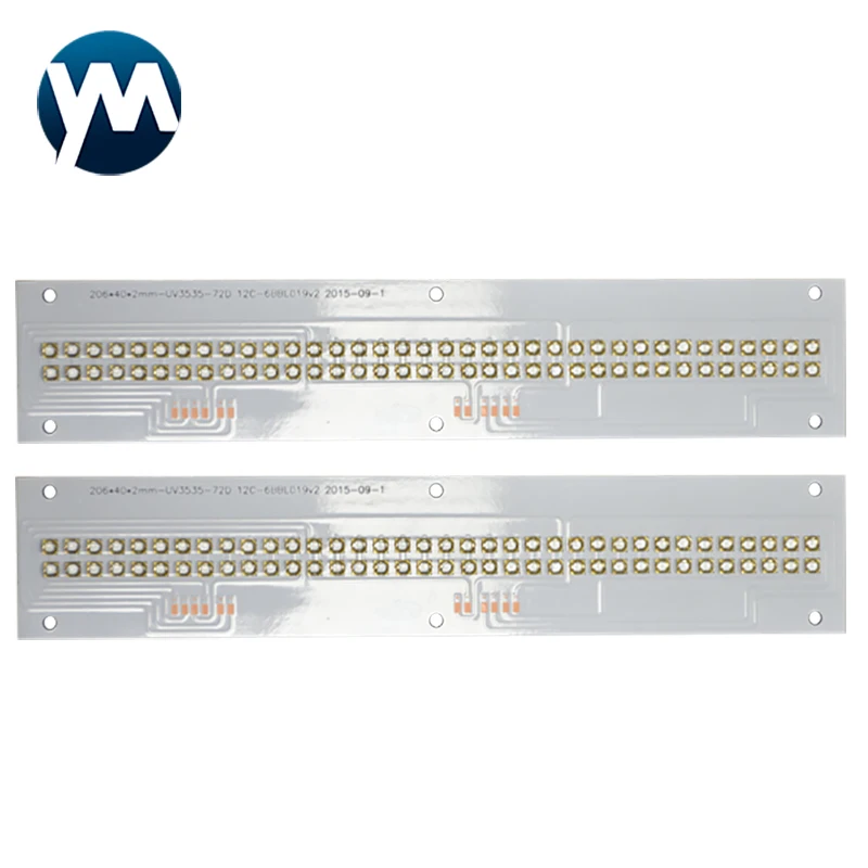 365nm 385mn 395nm 405nm UV LED modul 200W vysoký energie 3535 čipem křemen čočka lampa korále 3D knihtisk tuž lepidlo vytvrzení