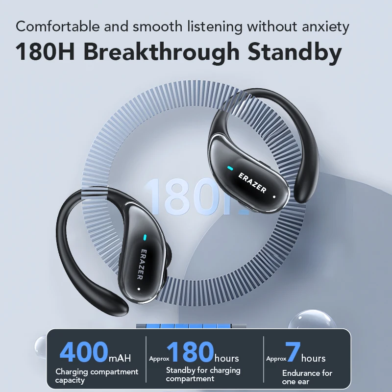 레노버 XT80 스포츠 무선 헤드폰, 버튼 제어, LED 전원 디스플레이, Hifi 스테레오 사운드