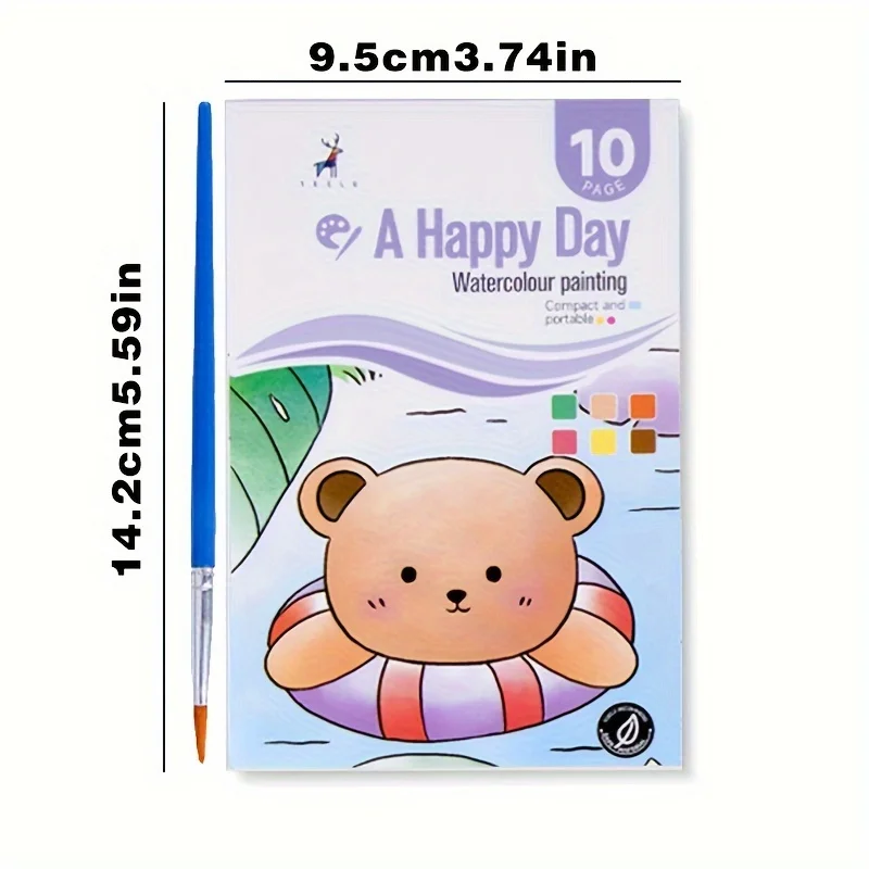Watercolor Painting Book with 1 Book 1 pen Water Powder Graffiti Drawing Self-contained Paint Picture Coloring Painting Paper - 2