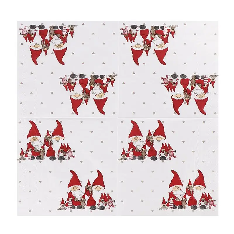 Christmas Paper Napkins Santa Claus Merry Christmas Decorations For Home New Year Tableware Supplies