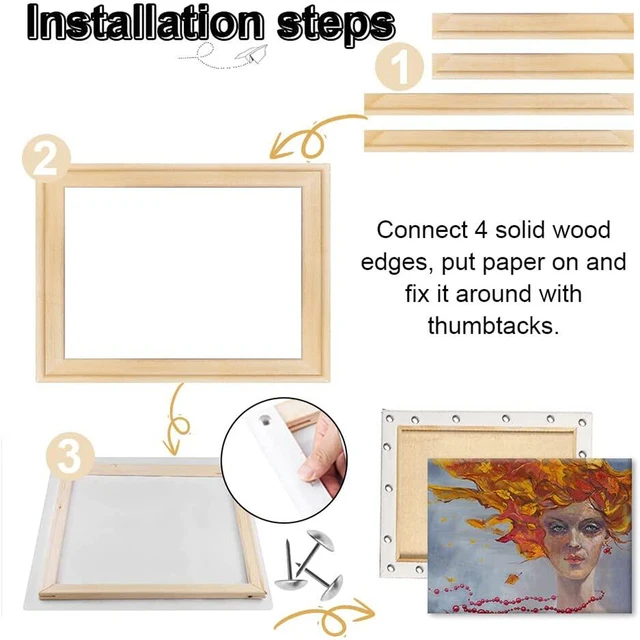 Solid Wood Canvas Picture Frame Kit DIY Stretcher Bars for Canvas