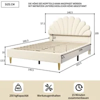 Каркас двуспальной кровати Anajqaqia с изголовьем в форме лепестка 140x200см — изображение 6