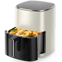 Air Fryer 6 Quart Capacity with Window Square Air Fryer 12-in-1 Air Fry, Roast, Reheat, Dehydrate, Bake, Steam with 400F, Beige 1