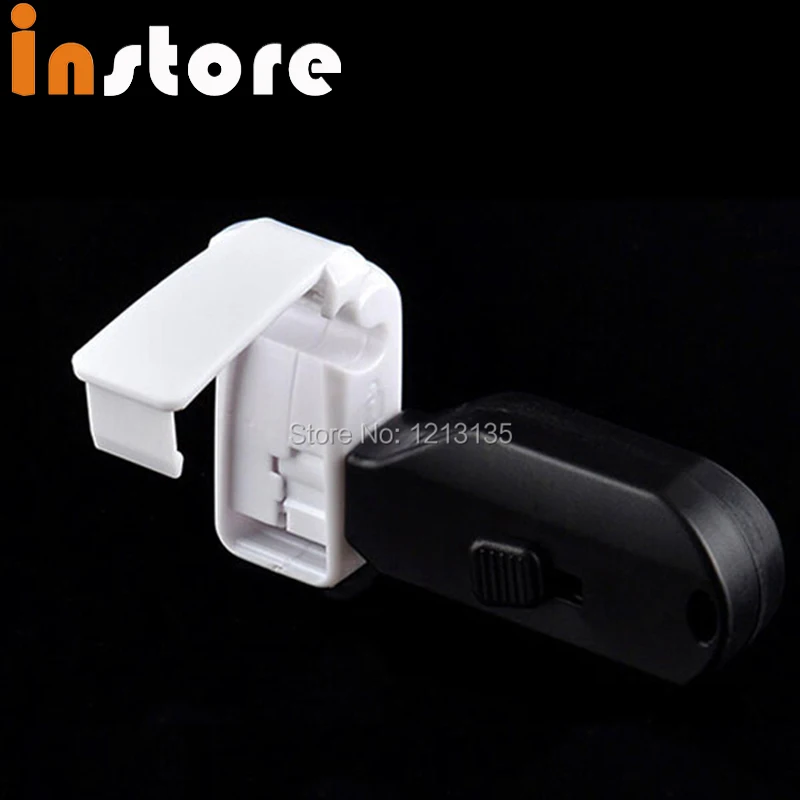 100x Against shoplifting plastic EAS hook stop lock catch for anti theft sweep display in retail shop +1 magnetic lockpick key