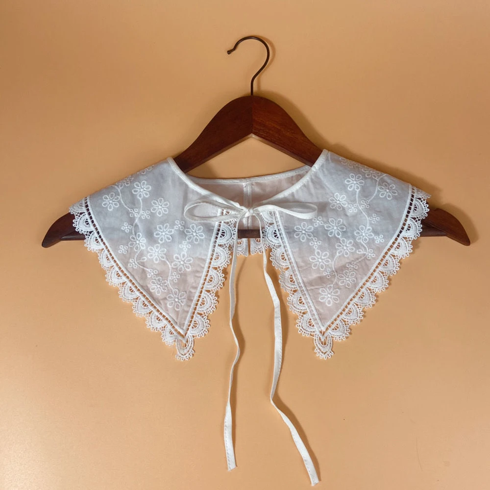 New Women Lace Fake Collar Blouse Cloud Shoulder Doll Collar Detachable Shirt Collar Blouse Top Women Clothes Accessories