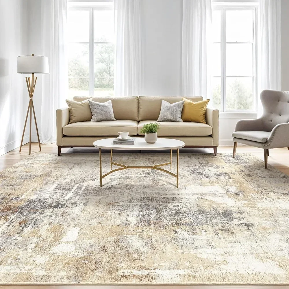 NEW-10x14 Area Rugs Living Room: Washable Large Abstract Modern Soft Rug Stain Resistant Indoor Floor Non Slip Accent Carpet for