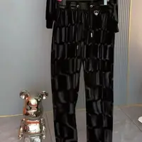 Printemps automne luxe mode européenne velours à manches longues haut pantalon hommes à la mode ensemble nouveau haut de gamme décontracté deux pièces ensembles 5
