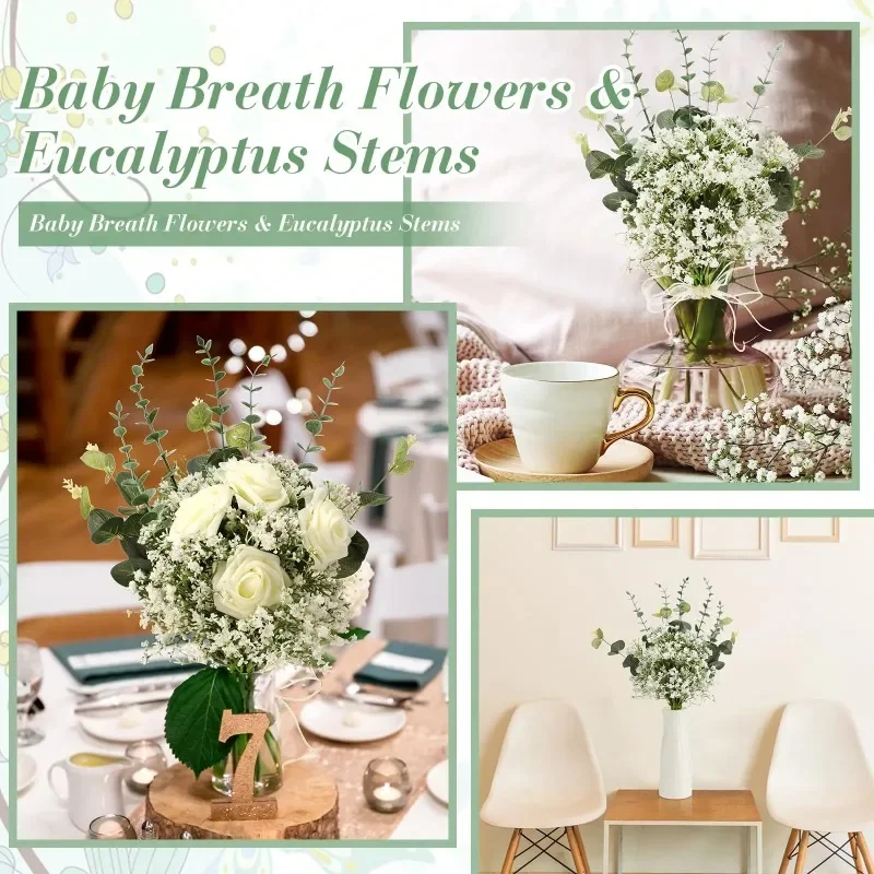 Artificial Flowers Baby Breath Flower Fake Gypsophila for Wedding Party Home Decoration Floral Bouquets DIY Accessories