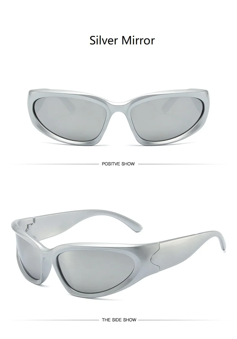 Y2k Klassische Punk Wrap-Around Vintage Sonnenbrille für Damen und Herren Luxusmarken-Designer Sonnenbrillen Mode Sport Eyewear Schutzbrillen – Detail 20