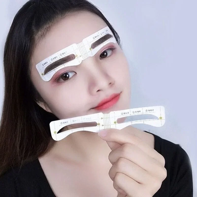 Lazy Quick Eyebrow Stickers Card Template Aids Guide Tattoos Makeup Tools Adjustable 24 Sheets Makeup Tools Eyebrow Stencil Tool Eye Makeup Tools