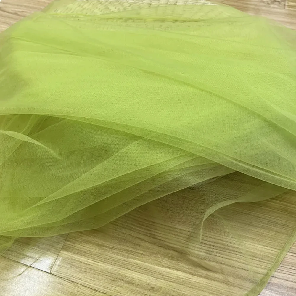 Versatile Green Soft Tulle Fabric for Elegant Decorations & Apparel